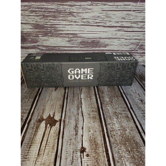 NEW GAME OVER GAMING PC COMPUTER DESK MAT 27.5" X 10.2" PALADONE BLACK NON-SLIP - Picture 1 of 4